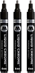 3-Pack Liquid Chrome Markers: High-Gloss 4mm Permanent Ink for Mirror Effect