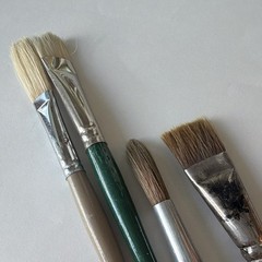 Simmons Grumbacher Gainsborough Lot of 4 Artist Paint Brushes Long Handle