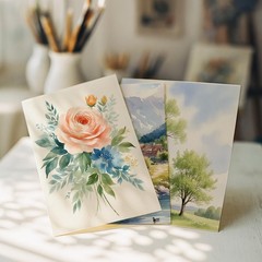 200 PCS Watercolor Paper 8.5×11 Inch 105LB/230GSM Cold Press Water Color Pape…