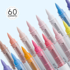 60 Colors Acrylic Paint Markers Pens Set, Soft Brush Tip Markers with Fast Dryin