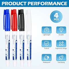 4 Pcs Deep Reach Markers Long Nose Marker Waterproof Deep Hole Marker