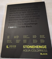 Stonehenge Aqua Block Coldpress Pad 8″X10″ 15 Sheets/Pkg-Black 140lb
