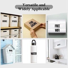 780 Pcs Alphabet Number Stickers, 10 Sheets 1 Inch & 2 Inch Self-Adhesive Black