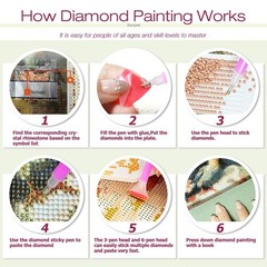 Highland Cow Diamond Art Painting Kits for Adults, 5D DIY Round Full Drill Gem A