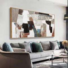 Abstract Wall Art Canvas Minimalist Geometric Line Art Painting Modern Artwor…