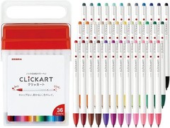 ZEBRA Clickart Water-Based Marker Pen Set | No-Dry Ink | Japanese Stationery