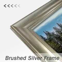 Framed Lake Canvas Wall Art: Mountain Range Skyline 36L” x 24W” Lake Mountain