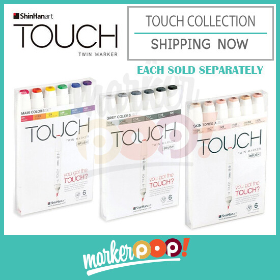 ShinHan Touch Twin Brush Marker Set Of 6 Collection US AUTHORIZED RETAILER