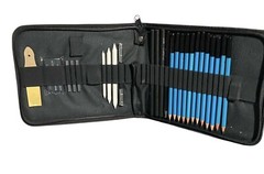 Norberg & Linden Drawing Set Pencils Blending Sticks w/ Case
