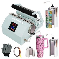 Tumbler Heat Press Machine 3-in-1 30oz 30oz 20oz 16oz Pink BetterSub 11oz