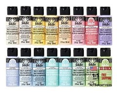 Multi Surface Acrylic Paint Set Pastel Colors – 2 Fl Oz – Pack of 16