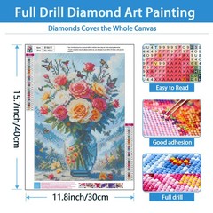 Rose Diamond Art Kits for Adults,Butterfly Round Full Drill 5D Diamond Painting