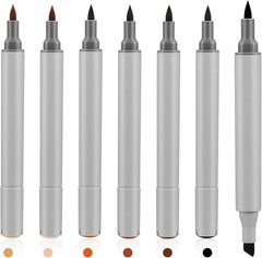 6 Pack Dual Tip Leather Dye Marker Pens Touch up Pen Shoe Marker Leather Flow Ma