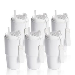 Pack Sublimation Tumblers White Blanks with Lid and Plastic Straw 20 OZ 6