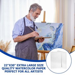 Fuutreo 20 Sheets Watercolor Paper 22 x 30 Large 140 lb Heavyweight Drawing Pape