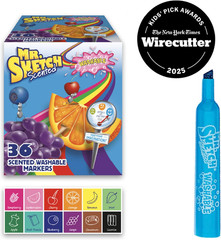 2003992 Scented Washable Markers, Chisel Tip, Assorted Colors, 36 Count