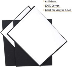 Black Canvas Panels 8×10 Inch 14 Pack 100% Cotton Primed Painting Canvas Boards