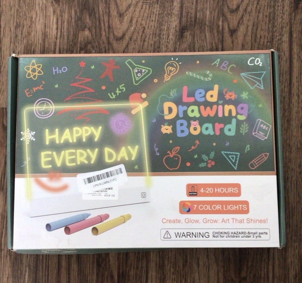 17″ LED Drawing Board for Kids – Rechargeable, 7 Colors & 5 Light Modes