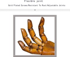 Wooden Right Hand Mannequin Antique Finish Art Drawing Nail Display Model Male X