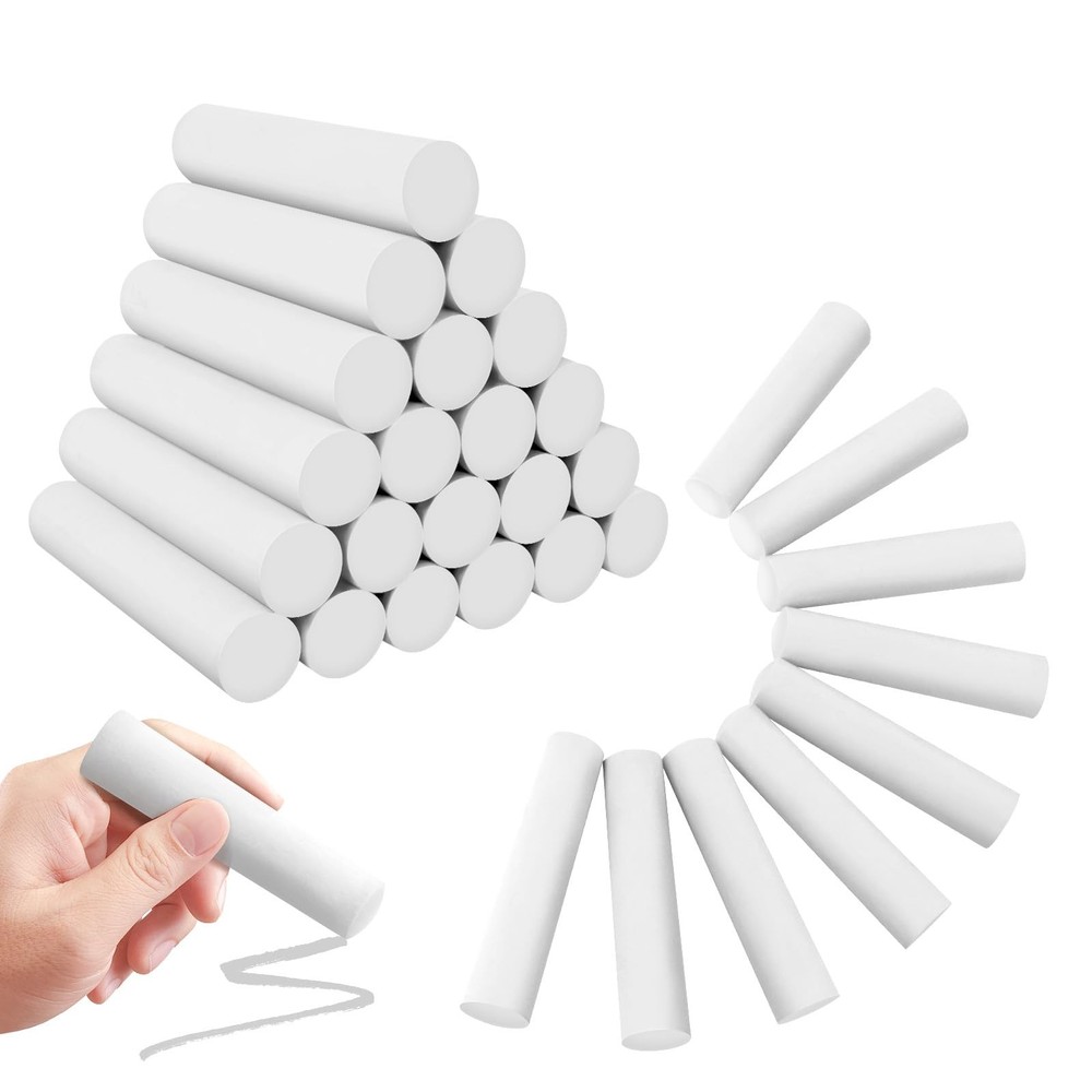 FELIZROCA 50 Pack White Sidewalk Chalks Washable 1 Count (Pack of 50),
