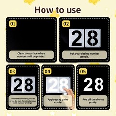 30 Pcs Number Stencils Reusable Plastic Alphabet Crafts Lettering Kit Set