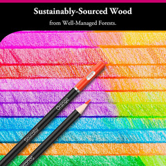 Soucolor 72-Color Colored Pencils for Adult Coloring Books, Soft Core, Back to S