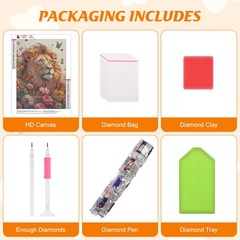 RICUVED Diamond Art Painting Kits for Adults, 3.5 x 6.8 x 0.3 inches, Lion