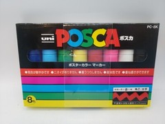 8 Uni-Posca Japan Paint Markers Pens Bold Chisel Broad Point Tip PC8K8C
