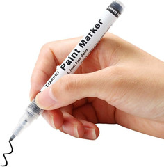 TZARROT White Paint Pen, 8 Pack 0.7Mm Acrylic Paint Pens with 2 White 2 Black 2