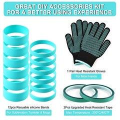 Sublimation Blanks Silicone Bands for Sublimation Tumbler Heat Resistant Glov…