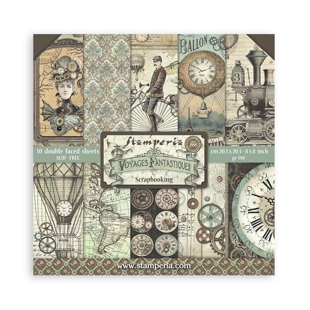 Stamperia Double-Sided Paper Pad 8″X8″ 8 x 8 inches, Multicoloured