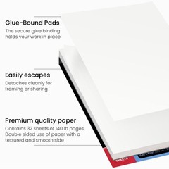 Watercolor Sketchbook 2 Pack 32 Sheets Each 9 x 12 inch 140lb/300gsm