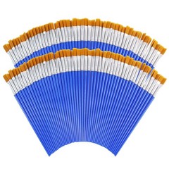 50 Pcs Flat Paint Brushes for Acrylic Watercolor Touch Up Crafts Detail