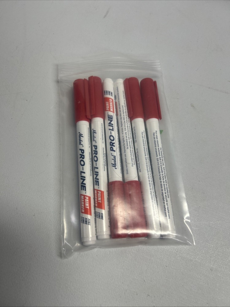 Markal Pro-Line Fine Tip Liquid Paint Marker with 1/16″ Bullet Tip, Pack of 6. 8