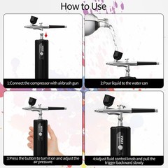AirBrush Kit with Compressor dual-action airbrush Rechargeable Handheld Air b…