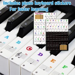 Deaploe Piano Chord Charts, 2 Pack with A4 (8.27 X 11.69 Inches), Multicolor