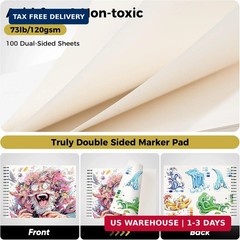 Soucolor Marker Paper Sketchbook,Bleedproof Maker Paper 9″x12″ | Professional Bl