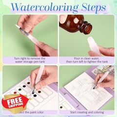 Dunzoom Watercolor Coloring Book 64 Sheets Butterflyandhouse