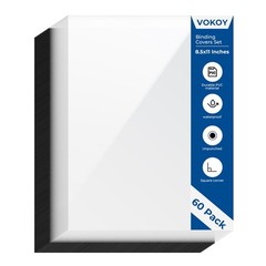 60 Pack 8.5×11 Inches Binding Covers and Backs Set, Letter Size Quality Un-Pu…