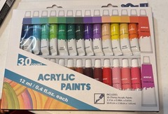 30 Count Acrylic Paint Set 12 Ml Ea. Painting Crafts Gifts NEW Kit Indoor Fun!