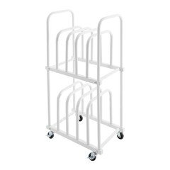 Art Canvas Storage Rack, Double-Tier Rolling Art Canvas Mobile Organizer White