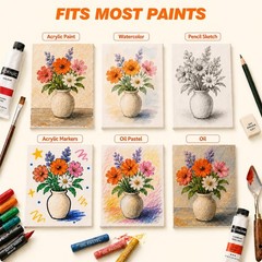 24-Pack Mixed Size Canvas for Painting, 6 of 5×7, 6×6, 8×10, 9×12 Paint Canva…