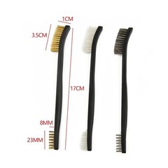 5x Mini Wire Brush Set Brass Steel Nylon Rust Remover Cleaning Polishing Tool