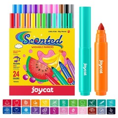 JoyCat 24 Colors Scented Washable Markers 1 Count (Pack of 24), Multicolor