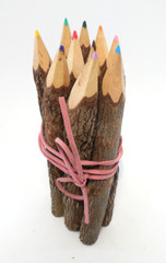 10 Natural Wood Twig Colored Pencils 7″ Cabin Camping