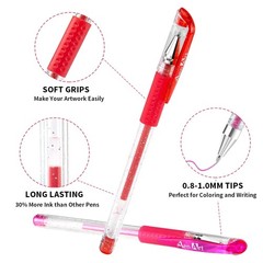 Glitter Pens, 100 Color Glitter Pen Set for Making Cards, 30% More Ink Neon G…