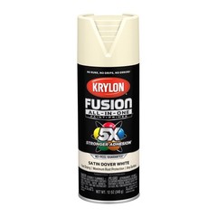 Krylon K02706007 Dover White Fusion All-in-One Spray Paint 12 oz. (Pack of 6)