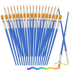 88PCS Small Paint Brushes – Flat & Round Nylon Brushes for Acrylic Oil Waterco