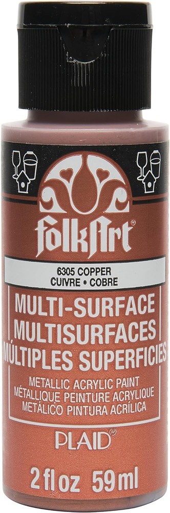 FolkArt Multi-Surface Metallic Paint in 2 Fl Oz (Pack of 1), Copper