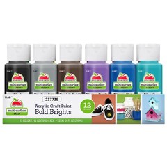 Apple Barrel 12 Color Acrylic Paint Set Multi Surface Non Toxic 24 Fl Oz